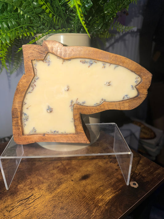Premade Brown Horse Dough Bowl Candle – Blueberry Cheesecake